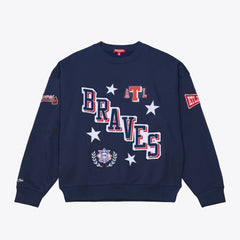 Atlanta Braves Mitchell & Ness Women's Pep Rally Sweatshirt - Navy Sweatshirts
