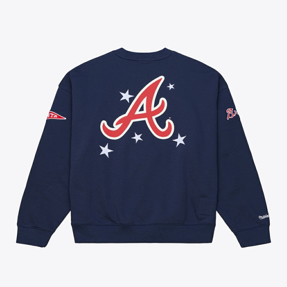 Atlanta Braves Mitchell & Ness Women's Pep Rally Sweatshirt - Navy Sweatshirts
