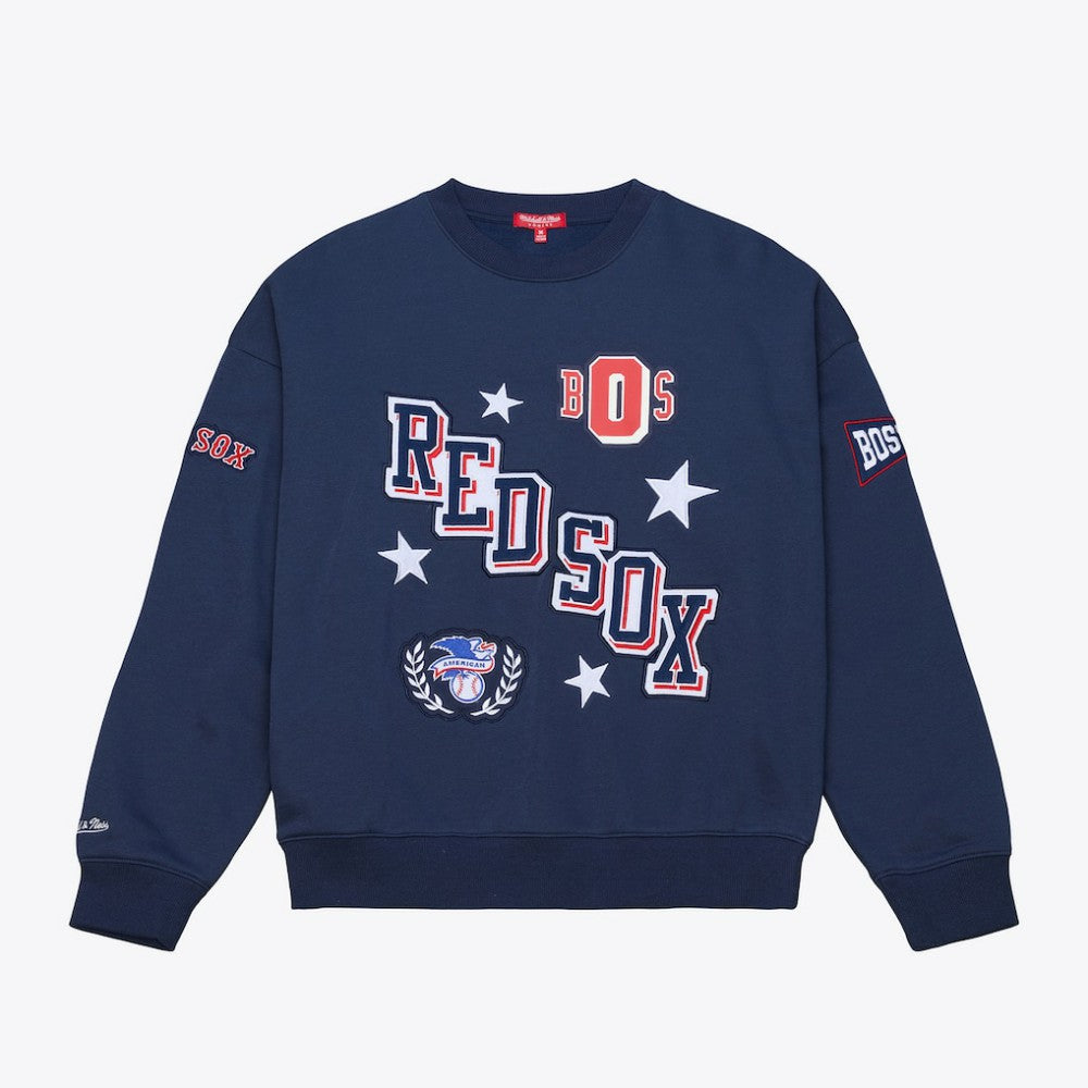Boston Red Sox Mitchell & Ness Women's Pep Rally Sweatshirt - Navy Sweatshirts