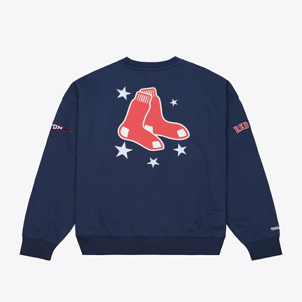 Boston Red Sox Mitchell & Ness Women's Pep Rally Sweatshirt - Navy Sweatshirts