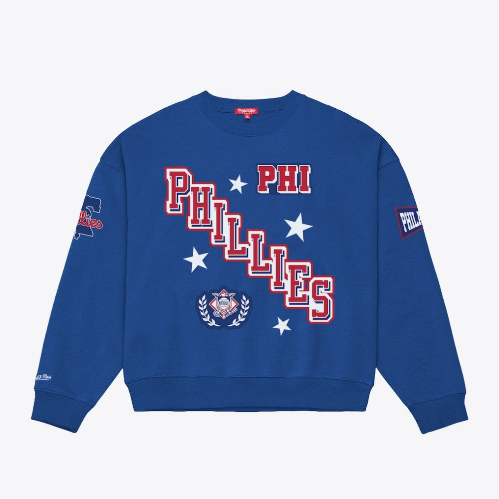 Philadelphia Phillies Mitchell & Ness Women's Pep Rally Sweatshirt - Royal Sweatshirts