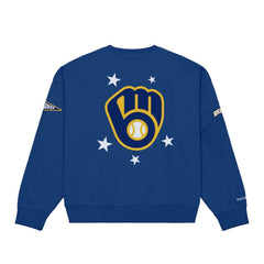 Milwaukee Brewers Mitchell & Ness Women's Pep Rally Sweatshirt - Royal Sweatshirts