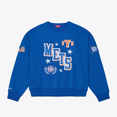 New York Mets Mitchell & Ness Women's Pep Rally Sweatshirt - Royal Sweatshirts