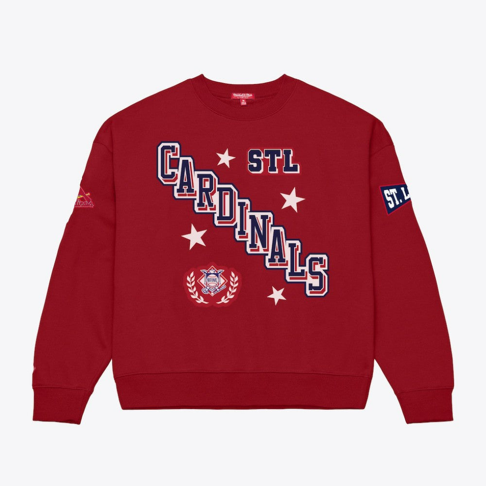 St. Louis Cardinals Mitchell & Ness Women's Pep Rally Sweatshirt - Red Sweatshirts