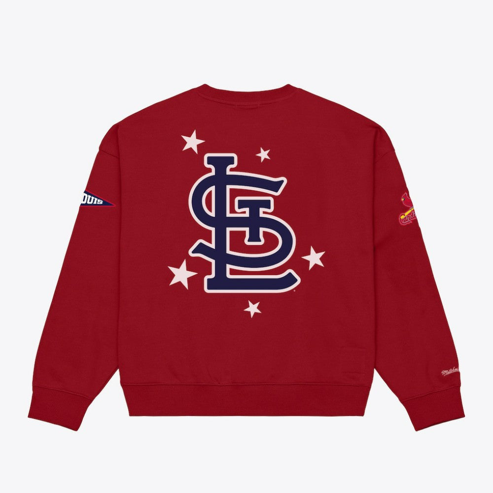 St. Louis Cardinals Mitchell & Ness Women's Pep Rally Sweatshirt - Red Sweatshirts
