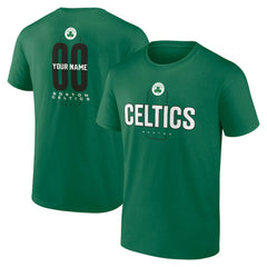 Boston Celtics Center Court Name & Number Custom T-Shirt Kelly Green