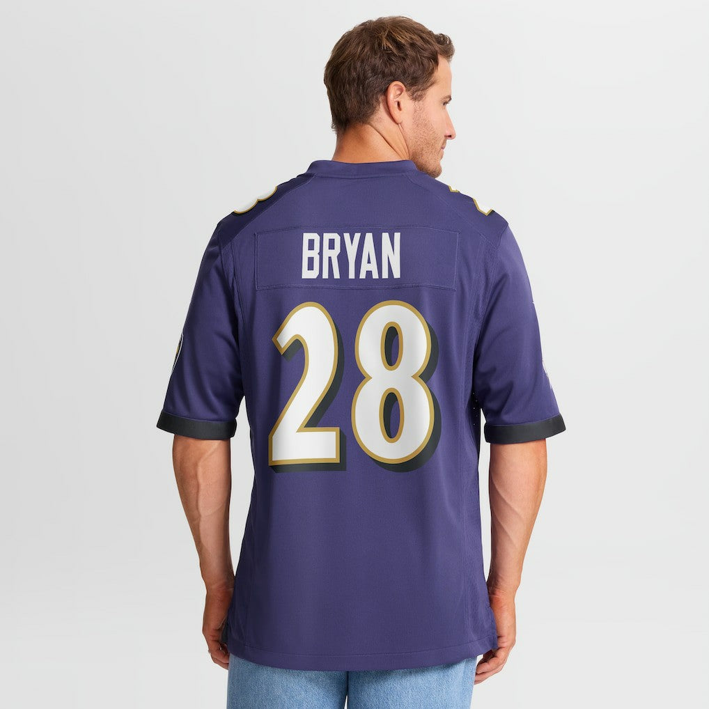 Taven Bryan Baltimore Ravens Team Game Jersey Purple