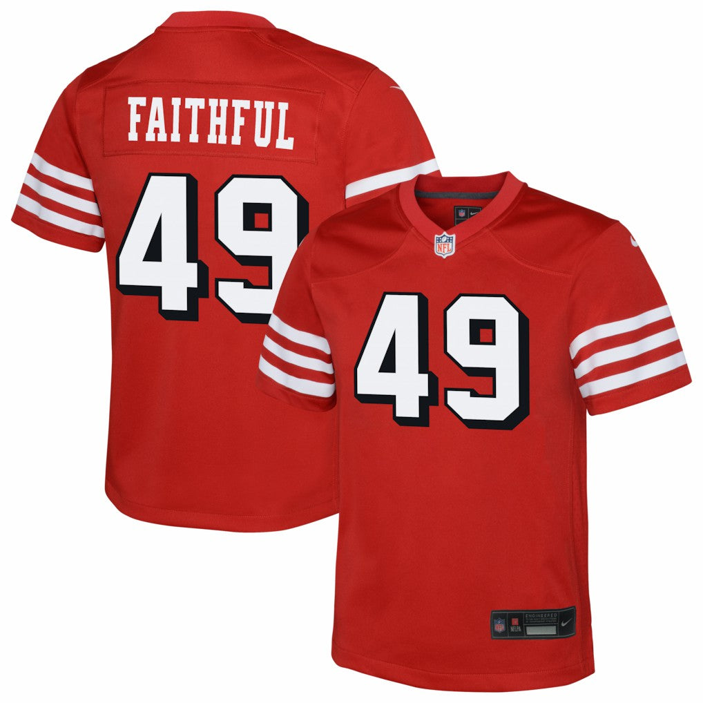 The Faithful San Francisco 49ers Youth Alternate 2 Game Jersey Scarlet