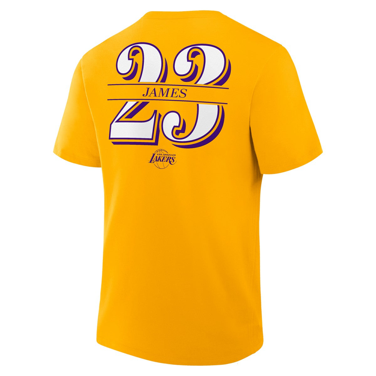 LeBron James Los Angeles Lakers In The Paint Name & Number T-Shirt Gold