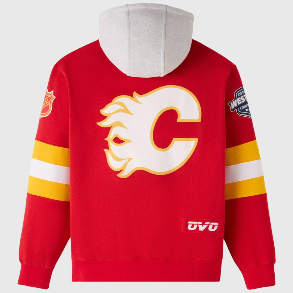 NHL Calgary Flames OVO x NHL Fleece Hoodie - Red