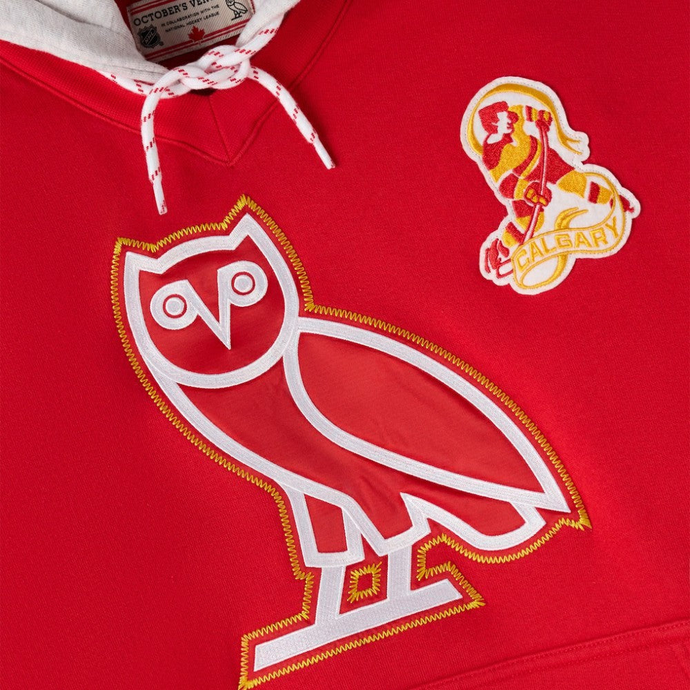 NHL Calgary Flames OVO x NHL Fleece Hoodie - Red