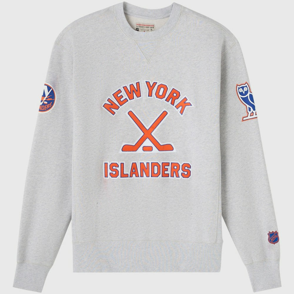 NHL New York Islanders OVO x NHL Fleece Sweatshirt - Heather Gray