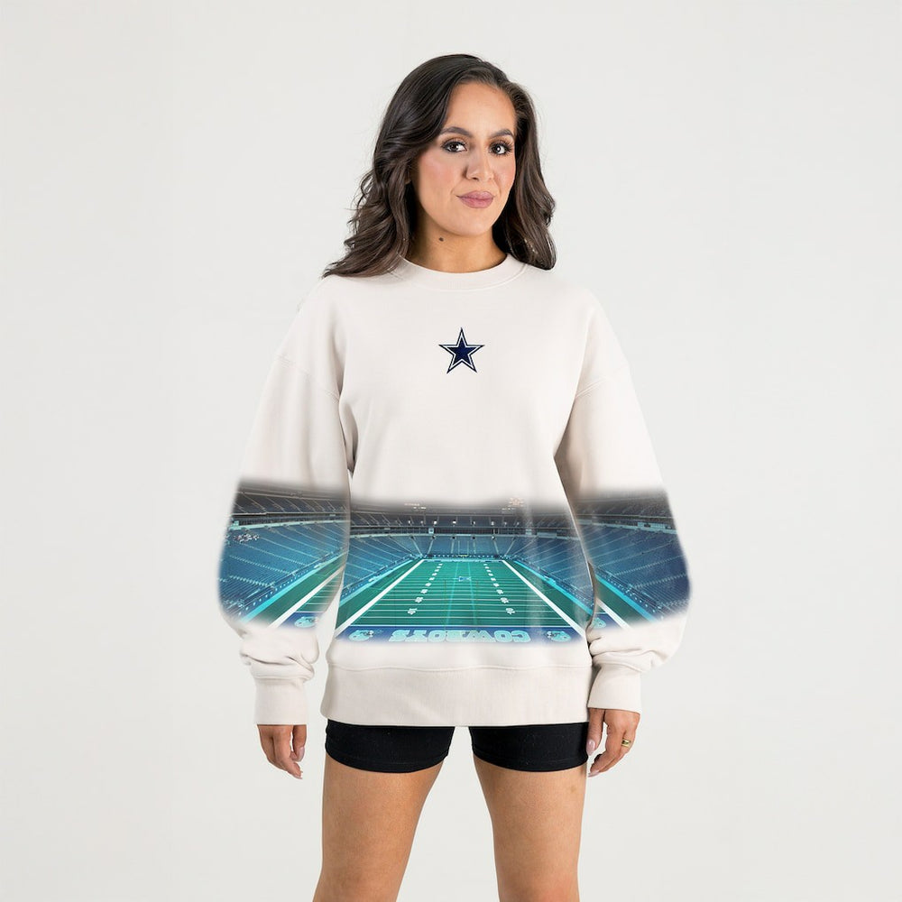 Dallas Cowboys Gameday Couture Women's Power Move Stadium Premium Drop Shoulder Sweatshirt Natural