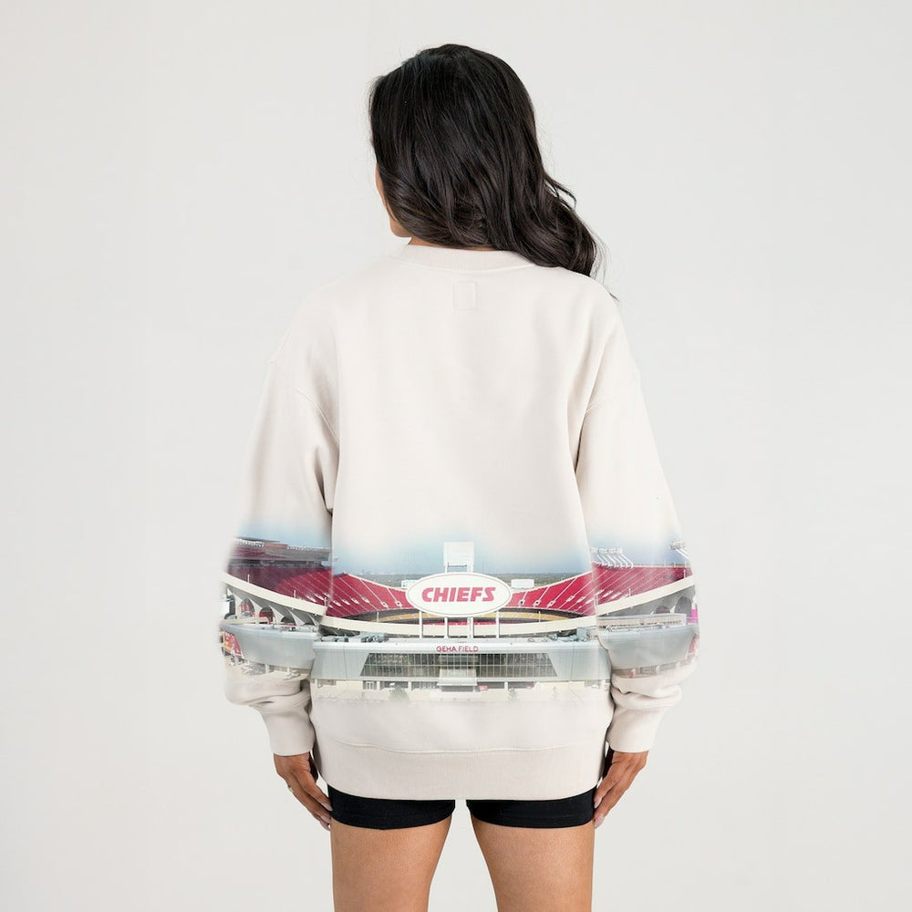 Kansas City Chiefs Gameday Couture Women's Power Move Stadium Premium Drop Shoulder Sweatshirt Natural