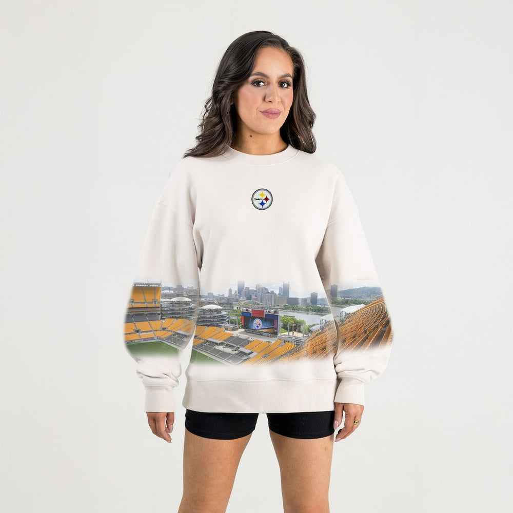 Pittsburgh Steelers Gameday Couture Women's Power Move Stadium Premium Drop Shoulder Sweatshirt Natural