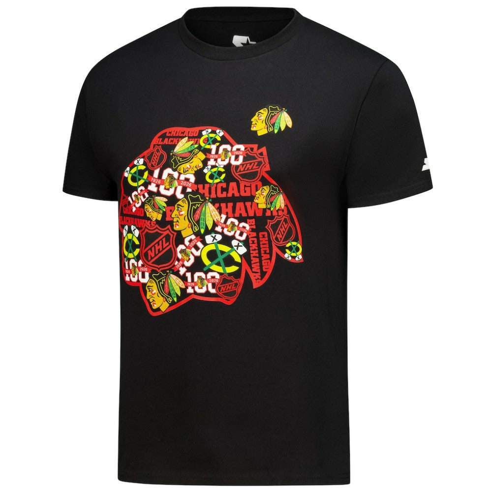 NHL Chicago Blackhawks Starter Logo Collage T-Shirt - Black
