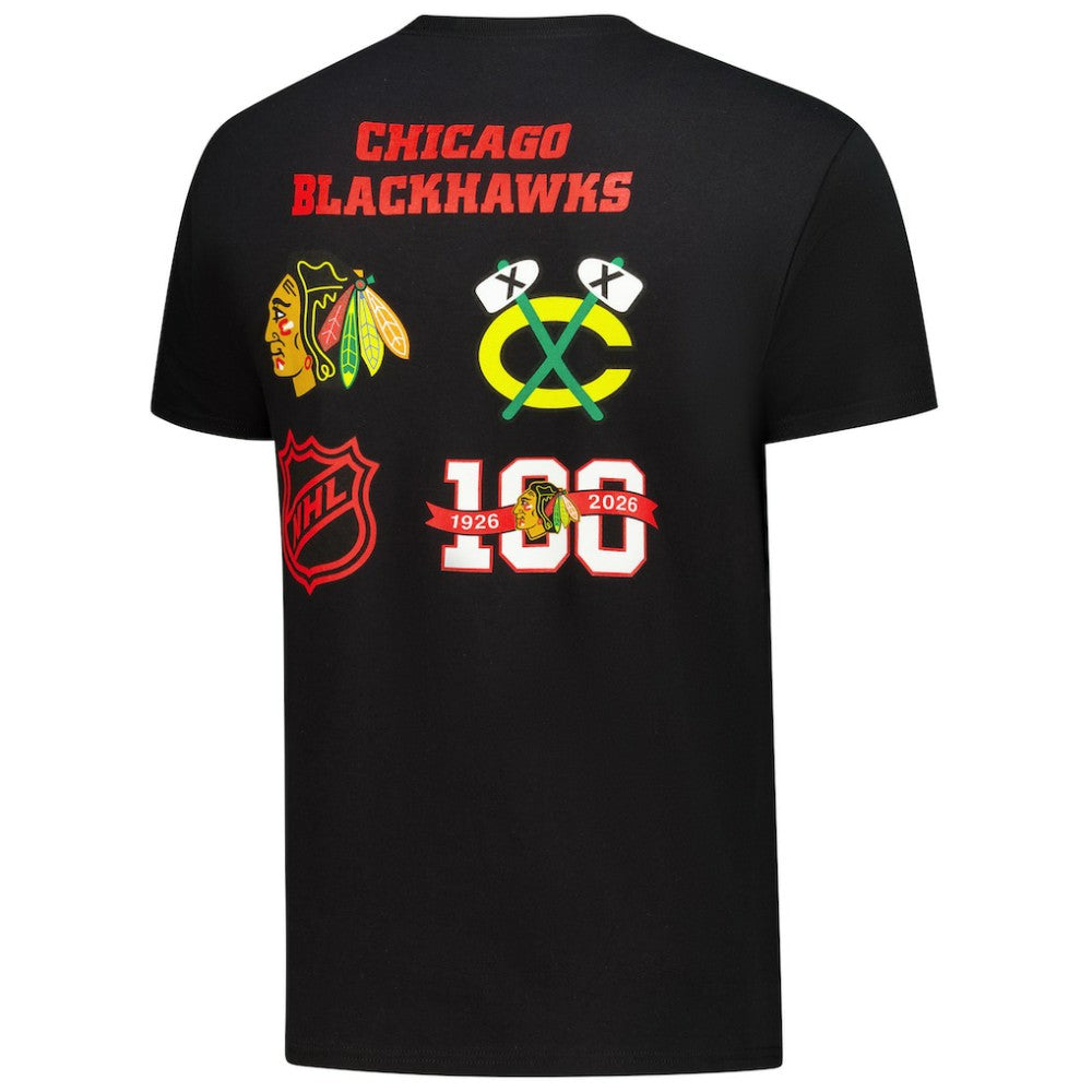 NHL Chicago Blackhawks Starter Logo Collage T-Shirt - Black