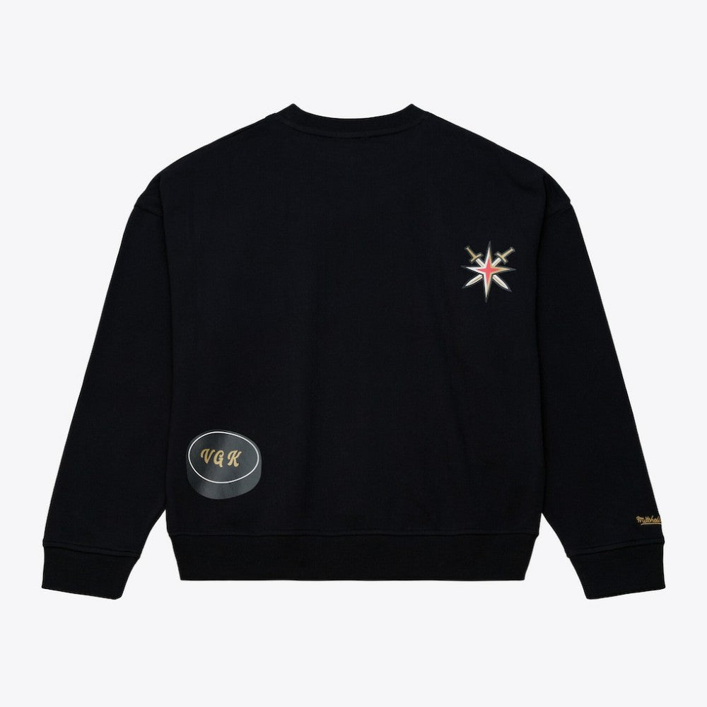 NHL Vegas Golden Knights Mitchell & Ness Women's Crewneck Sweatshirt - Black