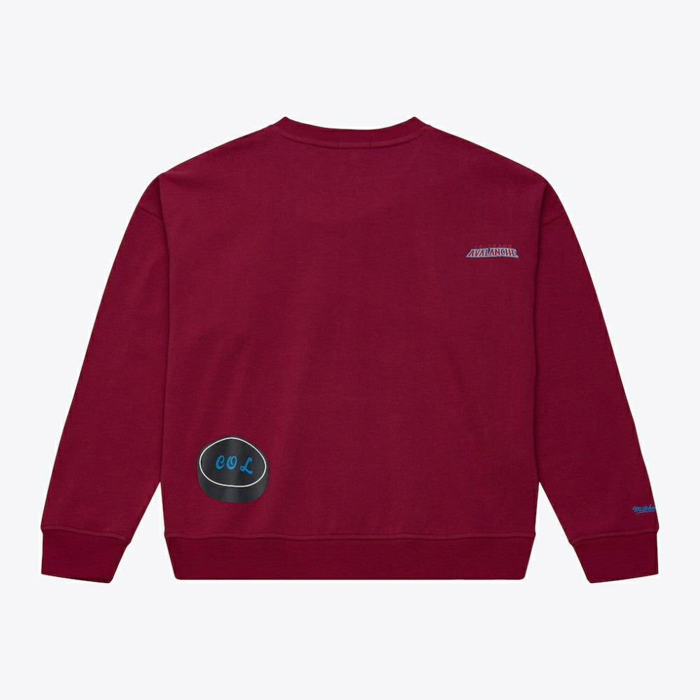 NHL Colorado Avalanche Mitchell & Ness Women's Crewneck Sweatshirt - Maroon