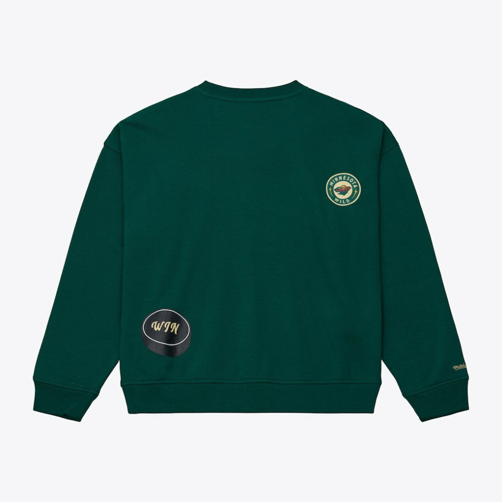 NHL Minnesota Wild Mitchell & Ness Women's Crewneck Sweatshirt - Green