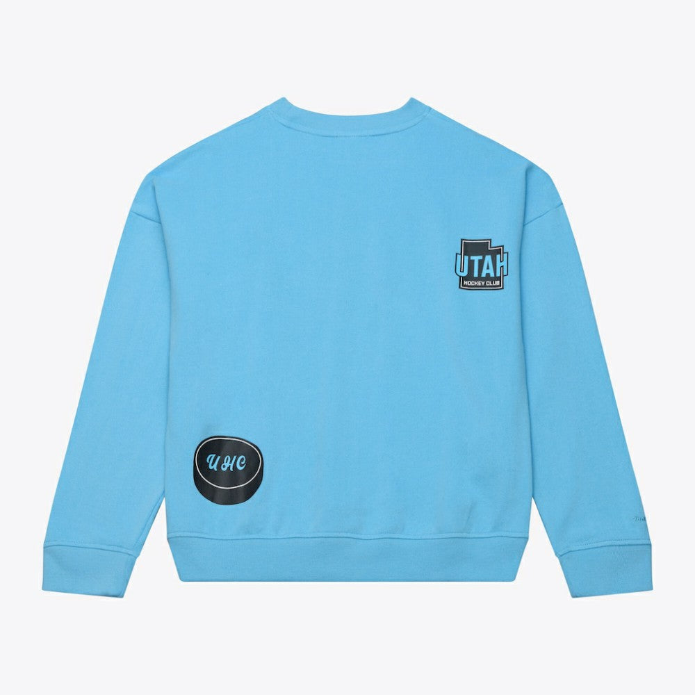 NHL Utah Mammoth Mitchell & Ness Women's Crewneck Sweatshirt - Blue