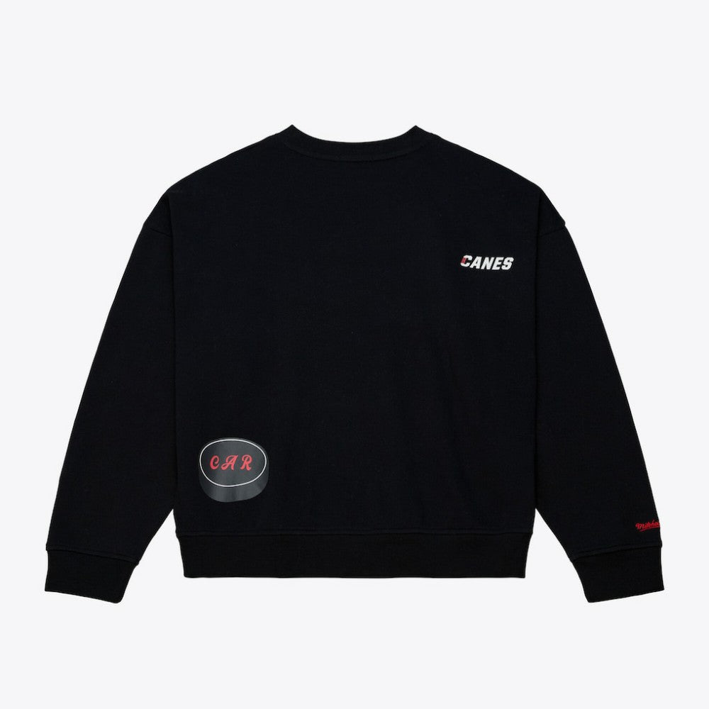 NHL Carolina Hurricanes Mitchell & Ness Women's Crewneck Sweatshirt - Black