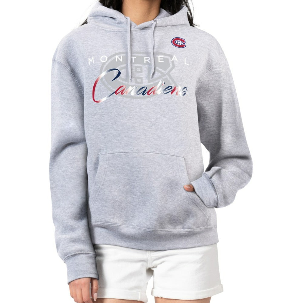 NHL Montreal Canadiens G-III 4Her by Carl Banks Women's Shadow Logo Fleece Hoodie - Gray