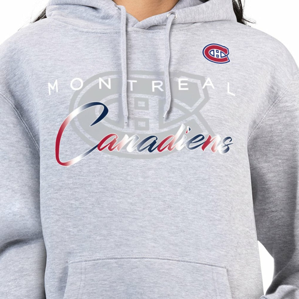 NHL Montreal Canadiens G-III 4Her by Carl Banks Women's Shadow Logo Fleece Hoodie - Gray