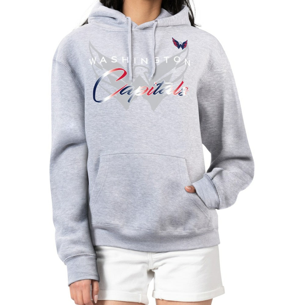 NHL Washington Capitals G-III 4Her by Carl Banks Women's Shadow Logo Fleece Hoodie - Gray