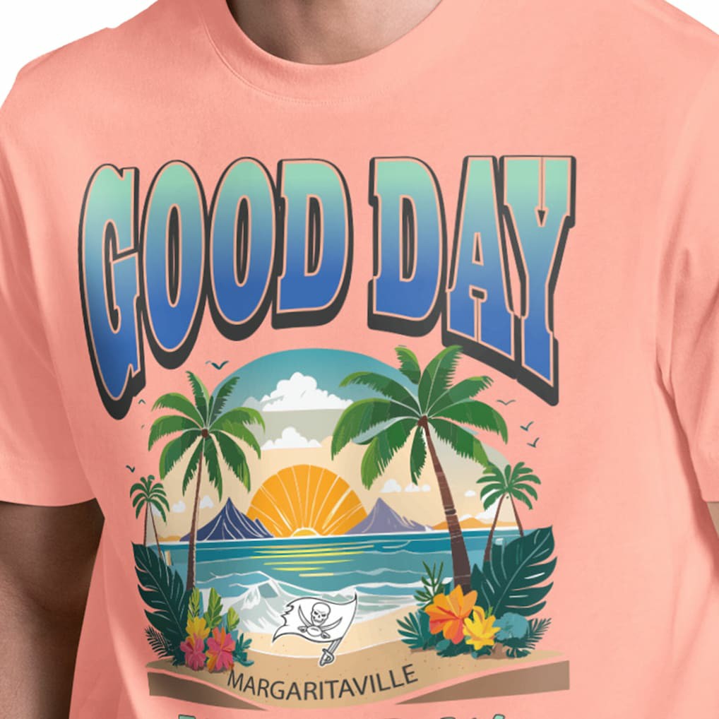 Tampa Bay Buccaneers Margaritaville Good Day T-Shirt Coral