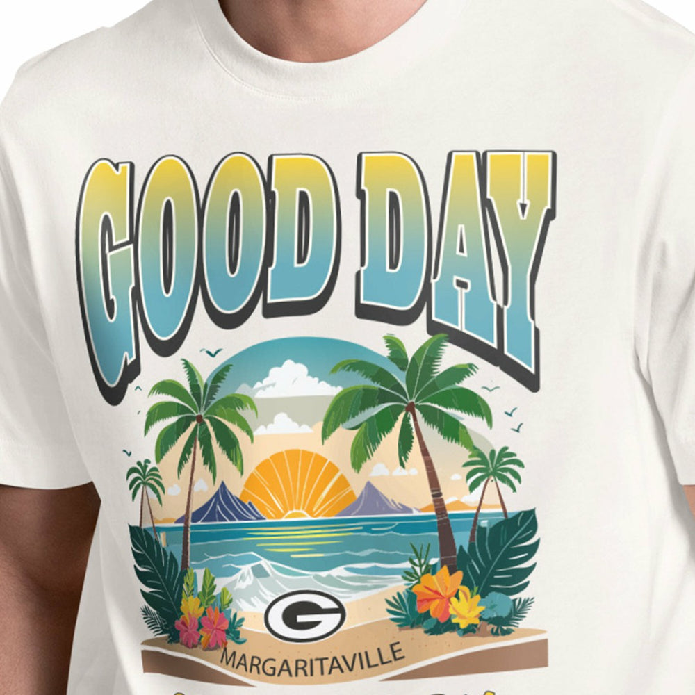 Green Bay Packers Margaritaville Good Day T-Shirt Cream