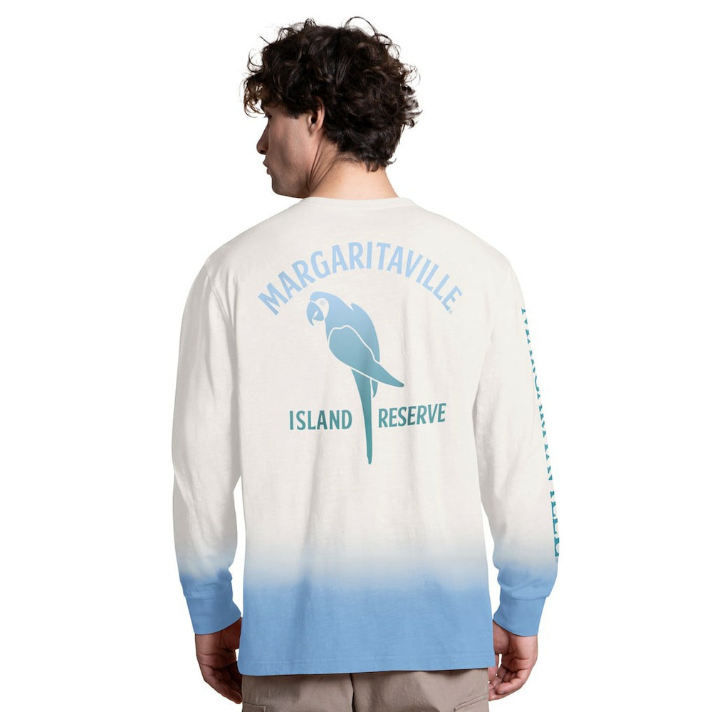 Green Bay Packers Margaritaville Island Reserve Long Sleeve Slub Henley Shirt White/Light Blue
