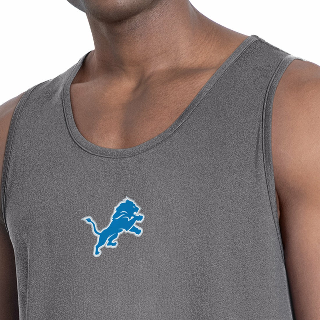Detroit Lions MSX by Michael Strahan Energy Tank Top Charcoal