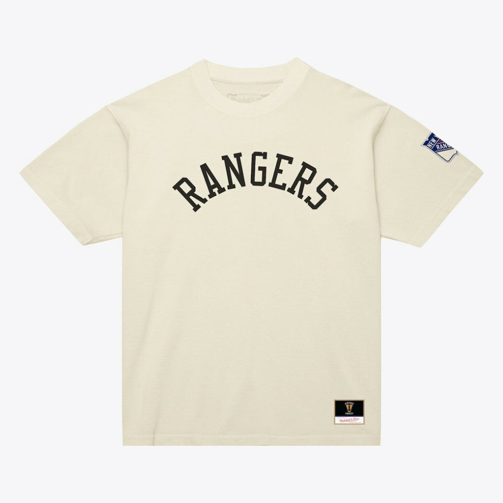 NHL New York Rangers Mitchell & Ness Unisex Arched Team T-Shirt - Cream