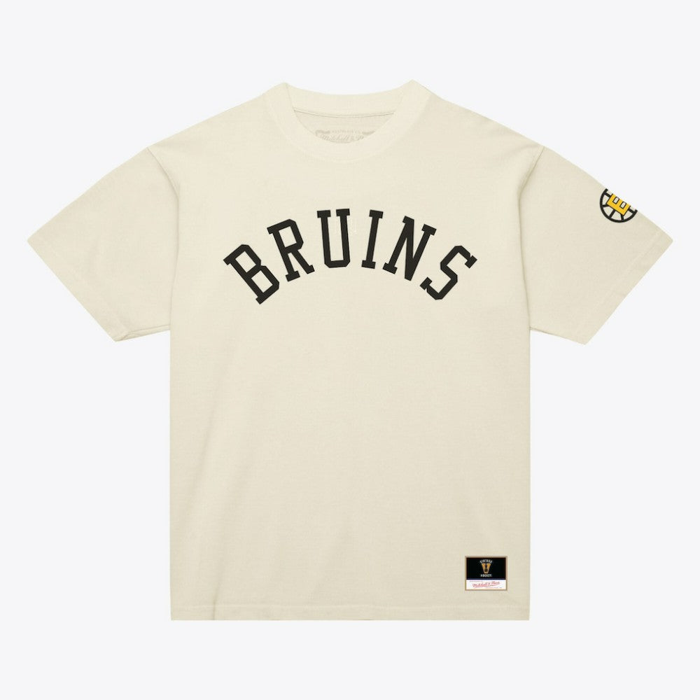 NHL Boston Bruins Mitchell & Ness Unisex Arched Team T-Shirt - Cream