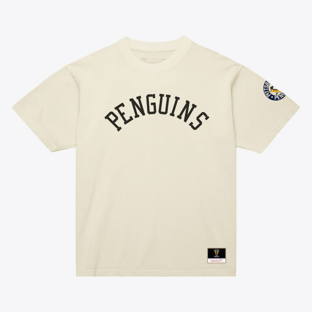NHL Pittsburgh Penguins Mitchell & Ness Unisex Arched Team T-Shirt - Cream