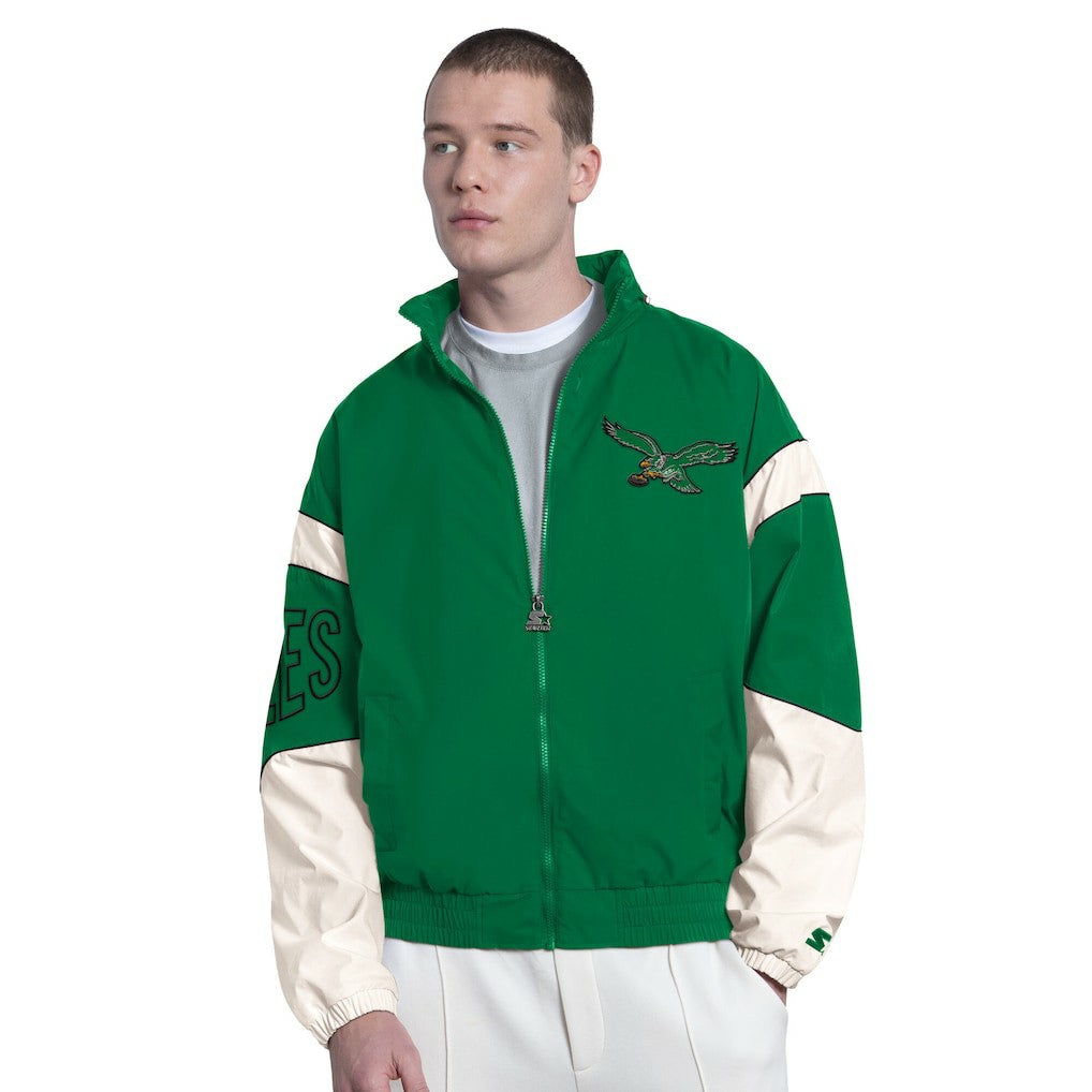 Philadelphia Eagles Starter The Gust Full-Zip Hooded Jacket Kelly Green