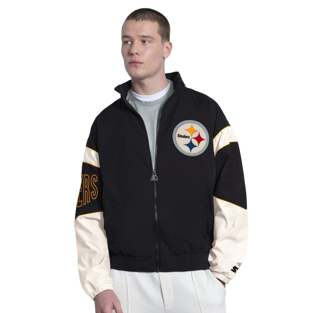 Pittsburgh Steelers Starter The Gust Full-Zip Hooded Jacket Black