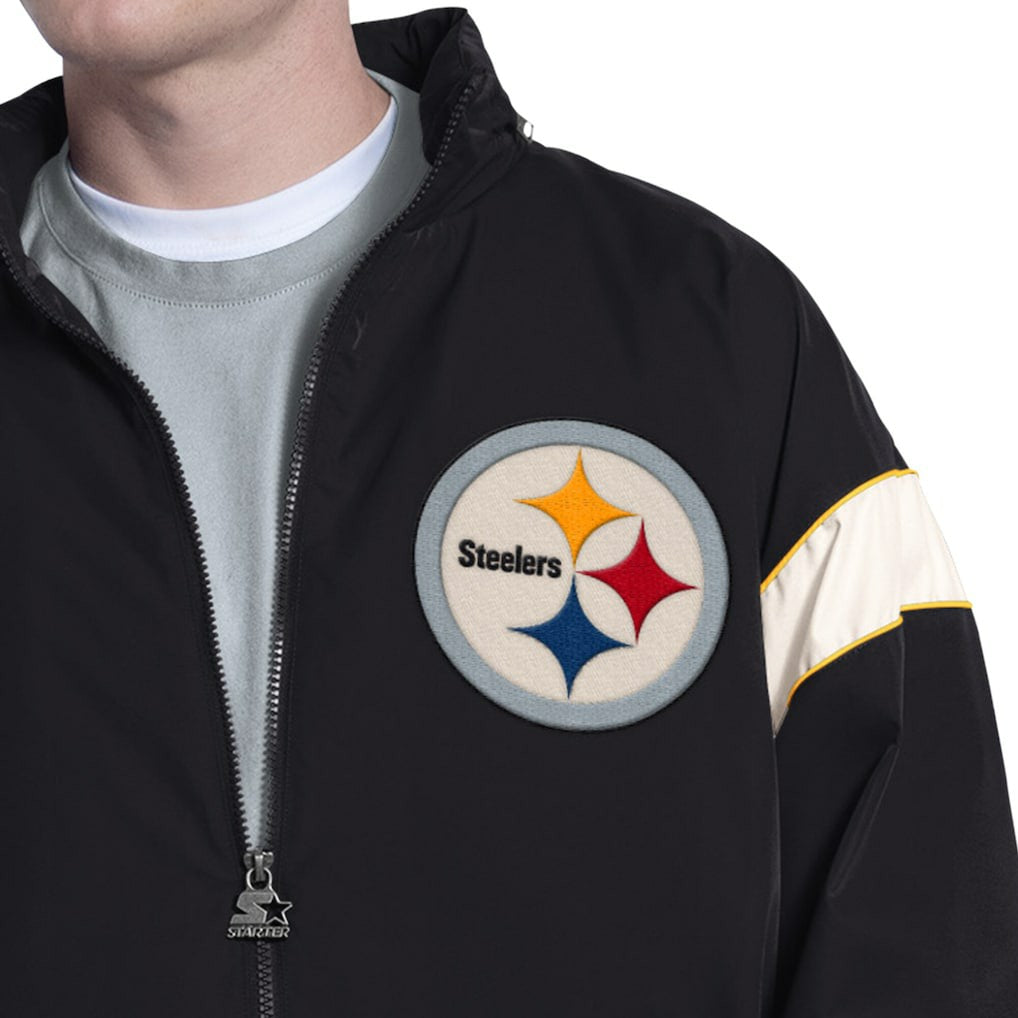 Pittsburgh Steelers Starter The Gust Full-Zip Hooded Jacket Black