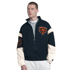 Chicago Bears Starter The Gust Full-Zip Hooded Jacket Navy