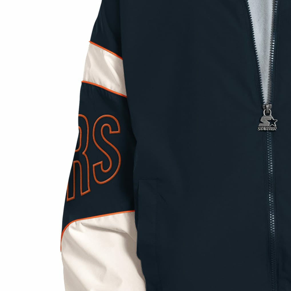 Chicago Bears Starter The Gust Full-Zip Hooded Jacket Navy
