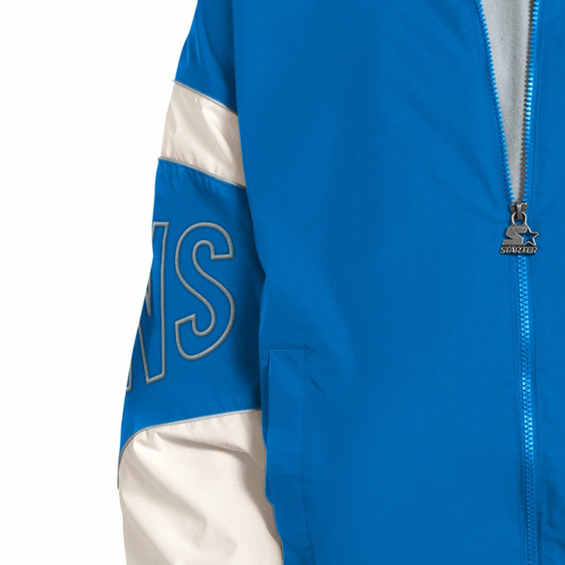 Detroit Lions Starter The Gust Full-Zip Hooded Jacket Blue