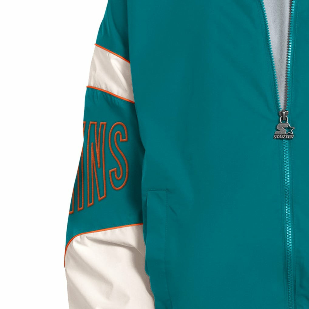 Miami Dolphins Starter The Gust Full-Zip Hooded Jacket Aqua