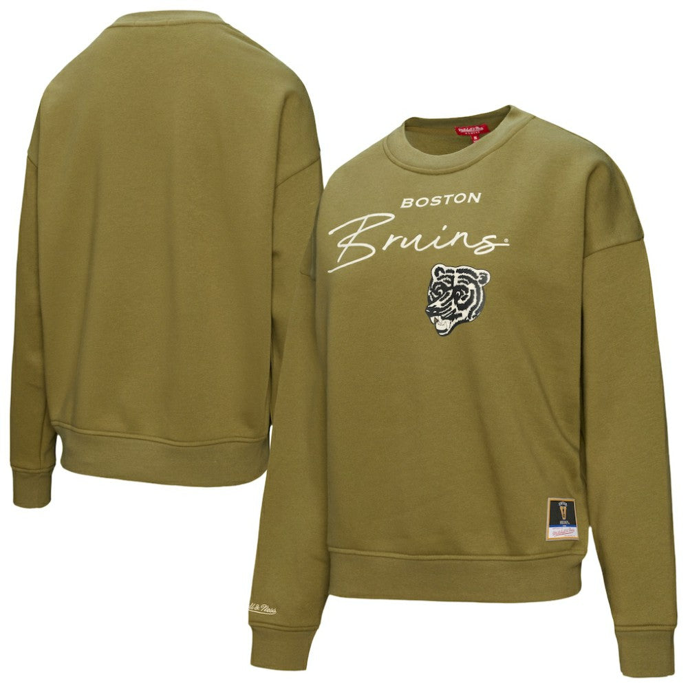 NHL Boston Bruins Mitchell & Ness Women's Fleece Sweatshirt - Hunter Green
