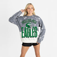Philadelphia Eagles Gameday Couture Women's Arch Rivals Faded Wash Sweatshirt Gray