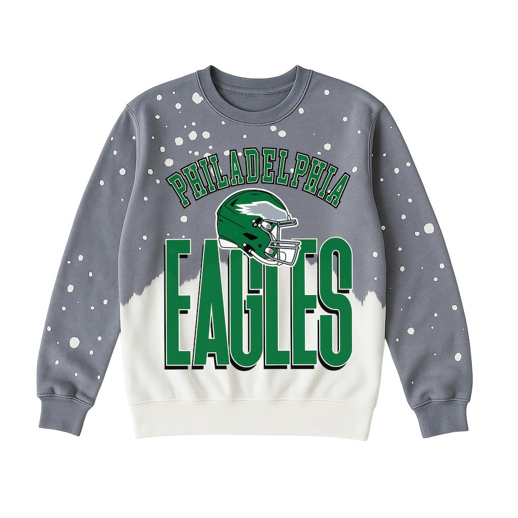 Philadelphia Eagles Gameday Couture Women's Arch Rivals Faded Wash Sweatshirt Gray
