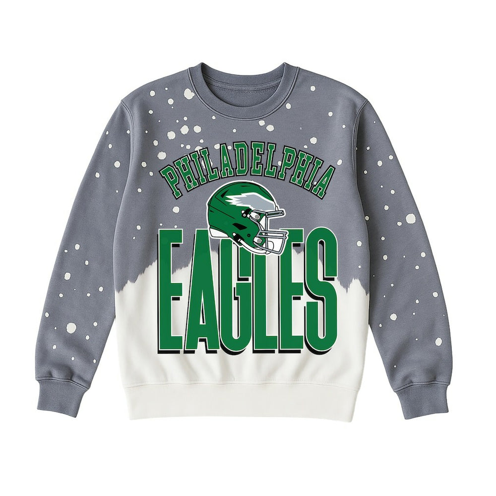 Philadelphia Eagles Gameday Couture Women's Arch Rivals Faded Wash Sweatshirt Gray