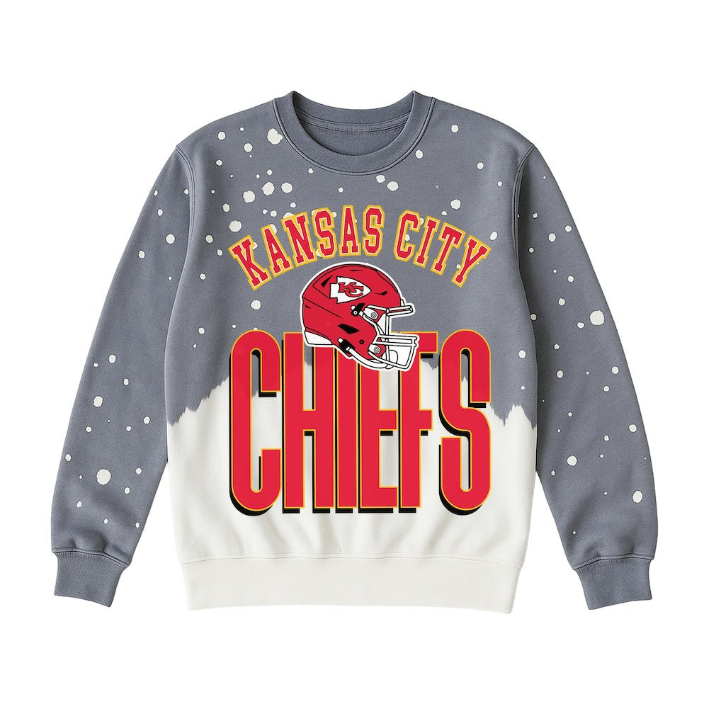 Kansas City Chiefs Gameday Couture Women's Arch Rivals Faded Wash Sweatshirt Gray
