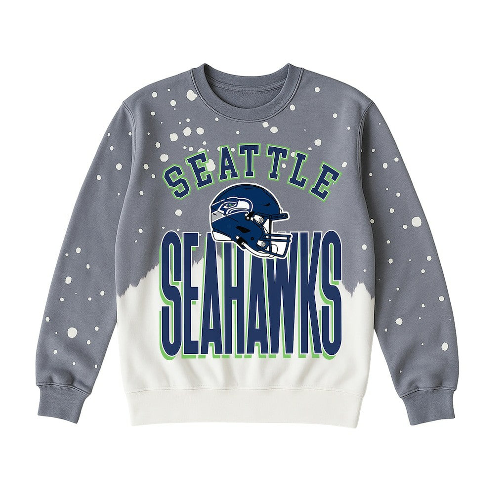 Seattle Seahawks Gameday Couture Women's Arch Rivals Faded Wash Sweatshirt Gray