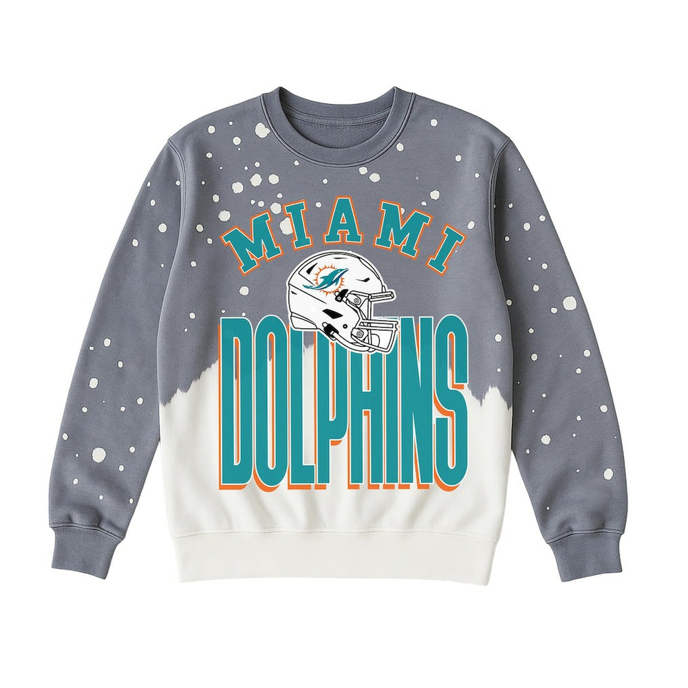 Miami Dolphins Gameday Couture Women's Arch Rivals Faded Wash Sweatshirt Gray